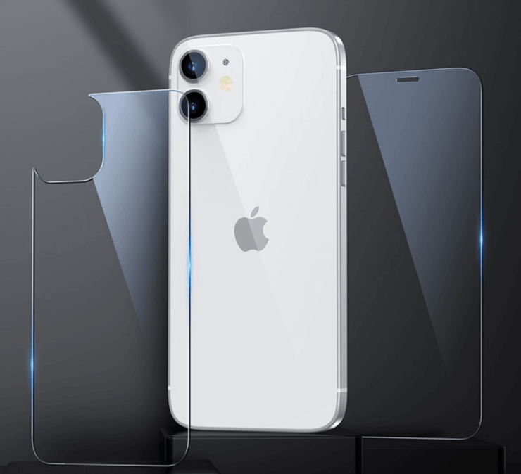 Защитное стекло на iPhone. Стекло 3 в 1: защита спереди и сзади, а также стекло на камеру. Фото.