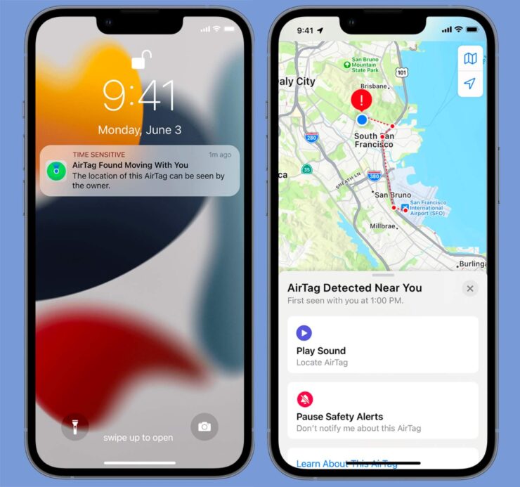 Нашел AirTag. Вот так будет выглядеть уведомление AirTag. Фото.