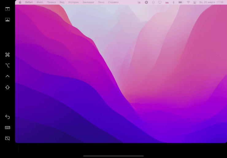 Вот так выглядит второй монитор Mac. Сбоку есть кнопки для сенсорного управления. Фото.