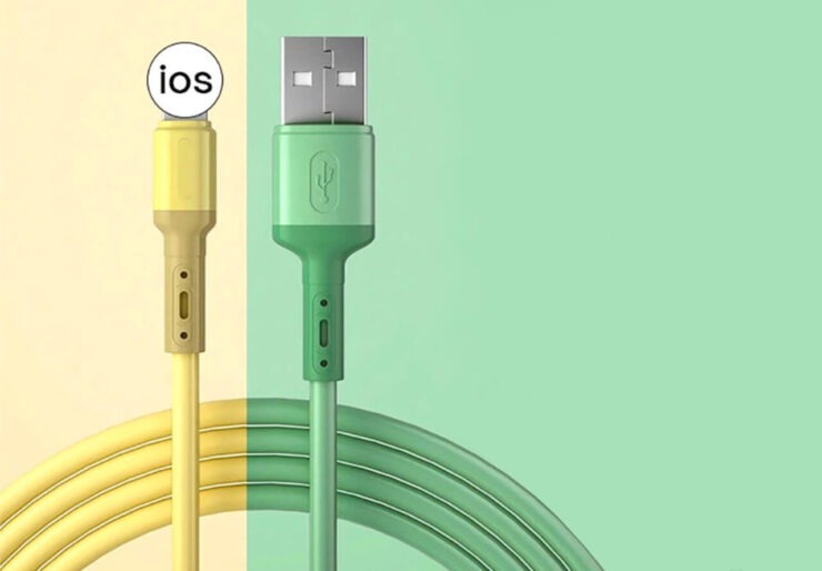 Цветной адаптер Lightning для iPhone. Дешевый провод. Отлично подойдет в качестве второго. Фото.