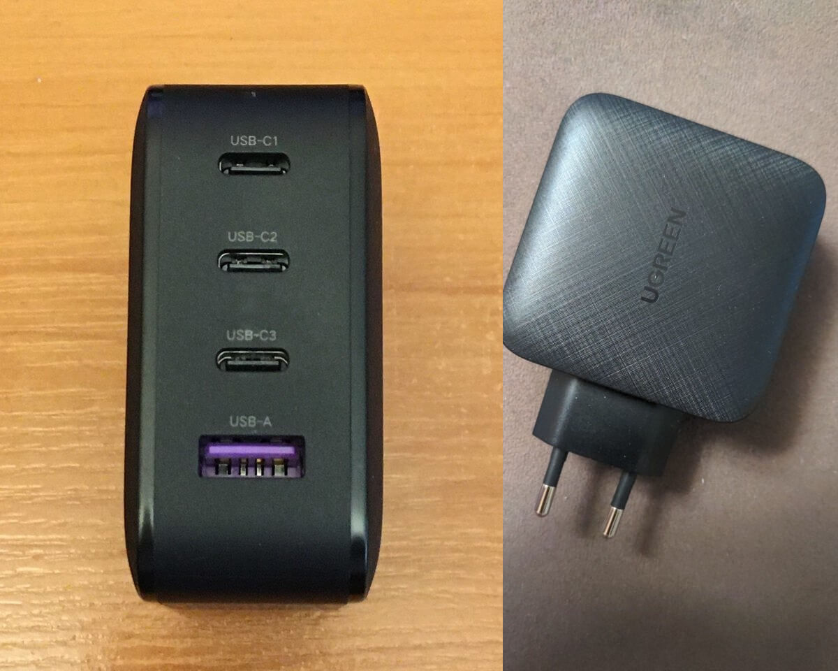 65-ваттный блок питания может заряжать два смартфона сразу на максимальной скорости. Фото.