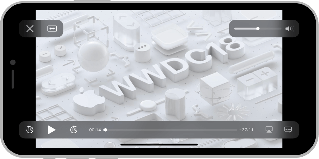 Встроенный видеоплеер на iPhone хорош, но умеет воспроизводить не все видеоформаты. Фото.