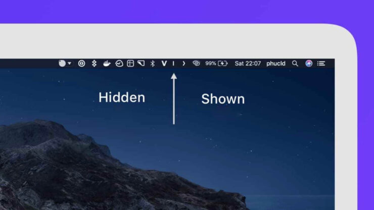 Как скрыть иконки строки меню на Mac. Скройте значки приложений и наслаждайте чистой строкой меню. Фото.