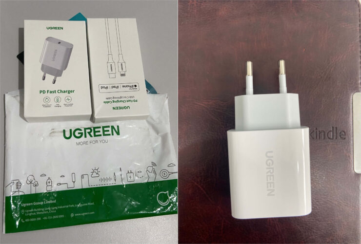 Быстрая зарядка для iPhone. Покупать для iPhone более мощный блок питания не имеет смысла, потому что заряжаться быстрее он всё равно не будет. Фото.