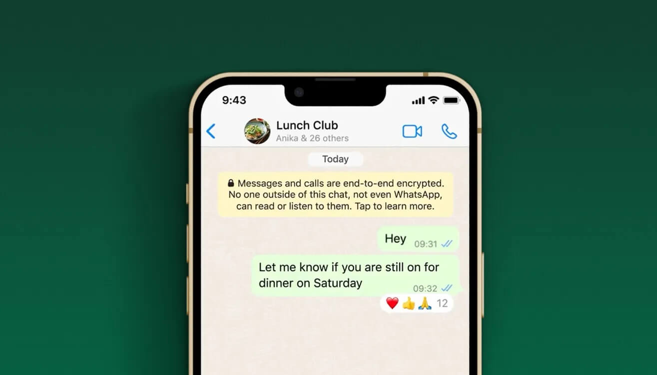 На первом этапе в Ватсапе будет всего 6 реакций. Фото.