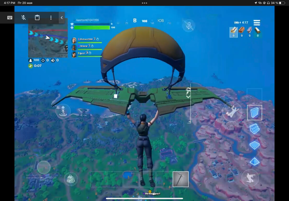 Я запустил Fortnite на iPad и iPhone. Ура! Фото.