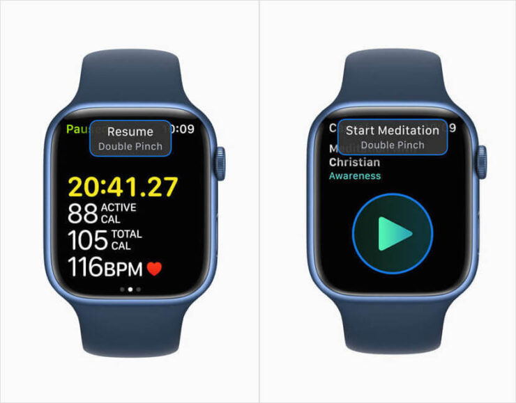 Двойной щипок упростит управление Apple Watch. Фото.