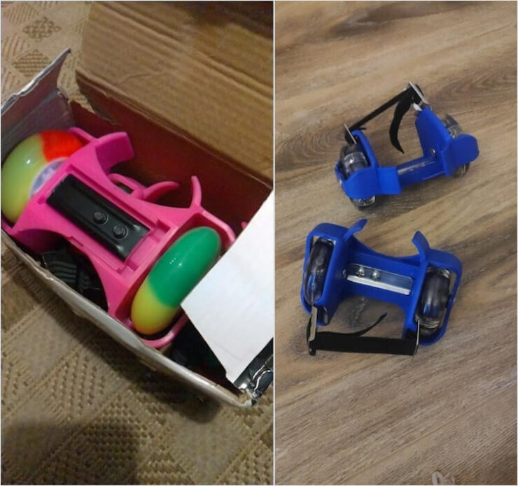 Ролики для обуви раздвижные. На Али эти ролики стоят ощутимо дешевле, чем в Спортмастере. Фото.