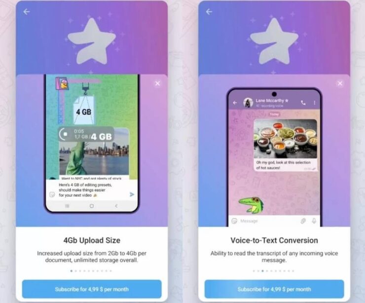 Телеграм Премиум — сколько стоит. Судя по всему, подписка на Телеграм Премиум будет стоить около 5 долларов. Фото.
