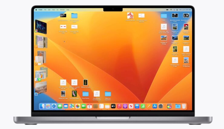 Многозадачность macOS Ventura. Стопка слева — это и есть новая многозадачность. Фото.