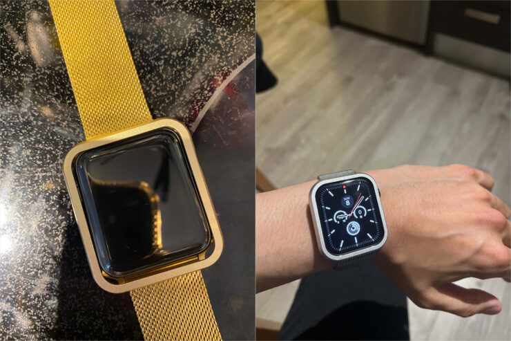 Алюминиевые бампера не только защищают, но и меняют вид Apple Watch. Фото.