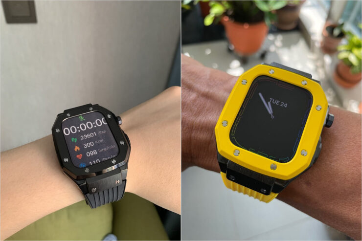 Не факт, что пользоваться Apple Watch в таком кейсе будет удобно, потому что он сильно перебывает края. Фото.