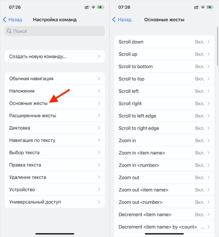 Голосовое управление на Айфоне — как настроить. По умолчанию включаются все жесты, но вы можете отключить часть из них или настроить свои. Голосовое управление на Айфоне — как настроить. По умолчанию включаются все жесты, но вы можете отключить часть из них или настроить свои. Фото.