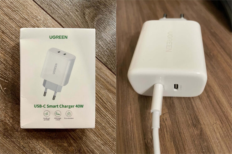 Зарядка с двумя USB. Это один из самых доступных зарядников с двумя USB-C. Фото.