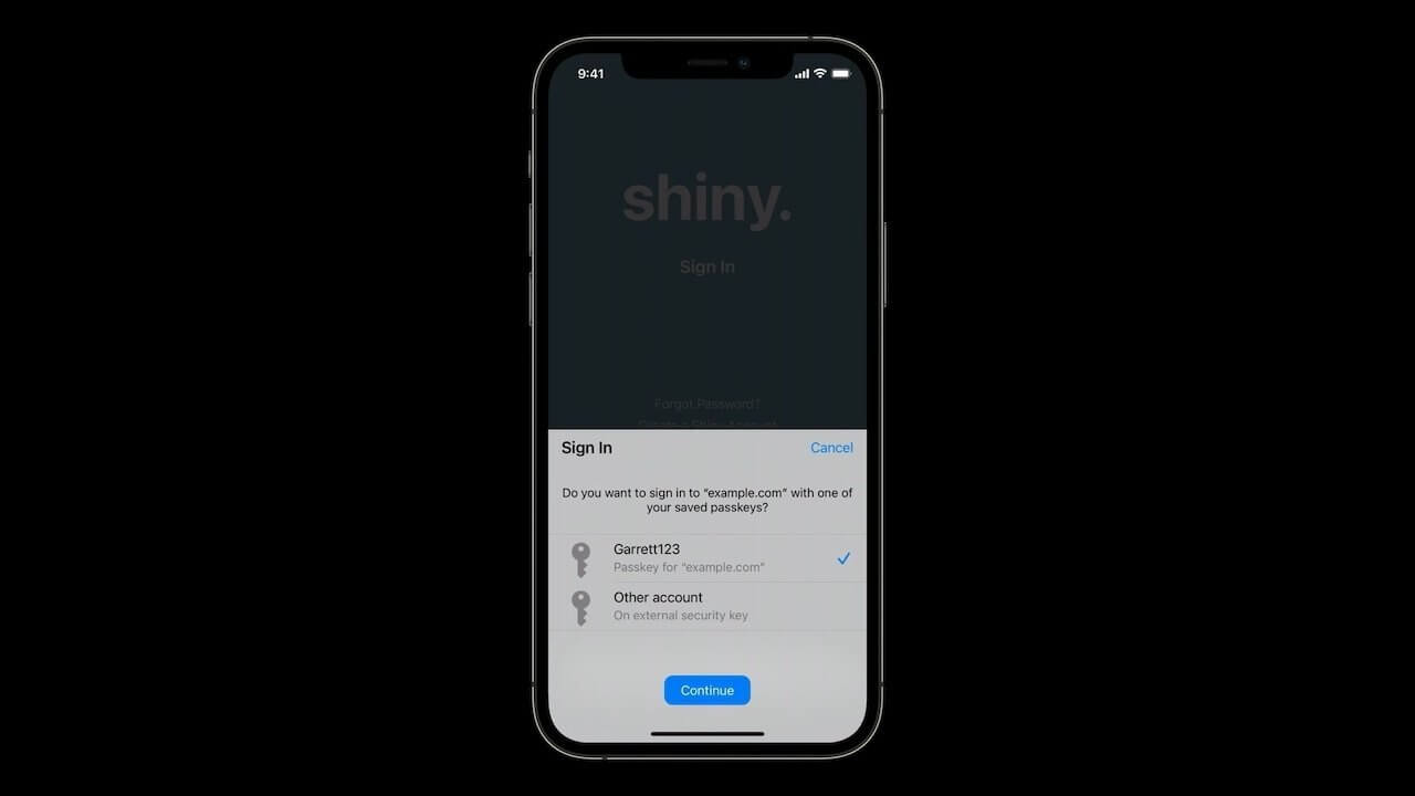 Для одного ресурса можно сохранять несколько passkey. Фото.