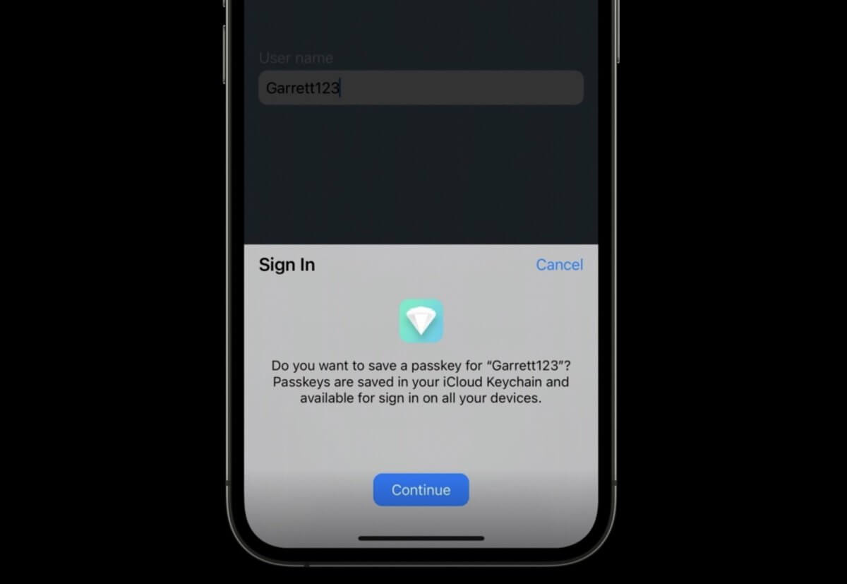 Интерфейс сохранения passkey аналогичен сохранению обычного пароля. Фото.