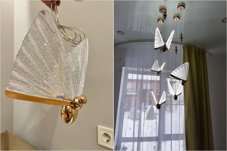 Люстра-бабочка — купить. Красивые светильники, не правда ли? Фото.