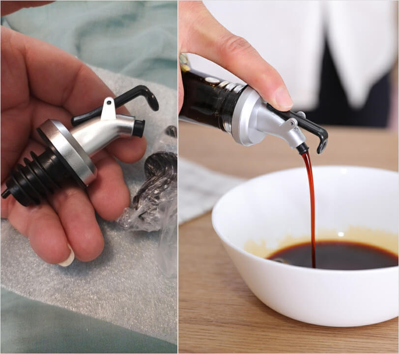 Этот дозатор даже позволяет жидкости в бутылке не булькать. Фото.