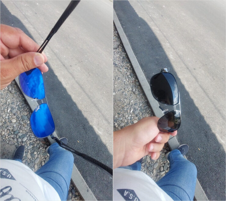 Солнечные очки-хамелеон. Эти очки подстраиваются под условия окружающего освещения сами. Фото.