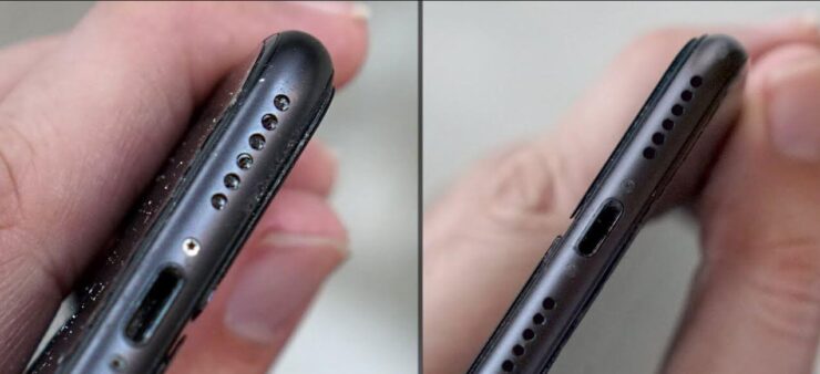 Так выглядит динамик до и после чистки. Фото.