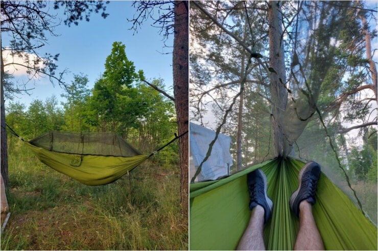 Гамак с москитной сеткой — купить. Этот гамак способен выдержать двух взрослых людей весом по 100 кг каждый. Фото.