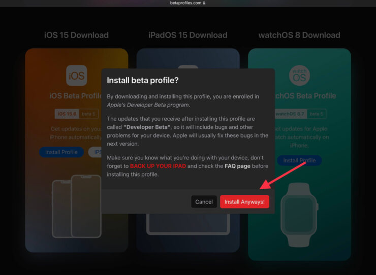 Как установить бета-версию iPadOS. Предупреждение о необходимости делать резервные копии перед установкой. Как установить бета-версию iPadOS. Предупреждение о необходимости делать резервные копии перед установкой. Фото.