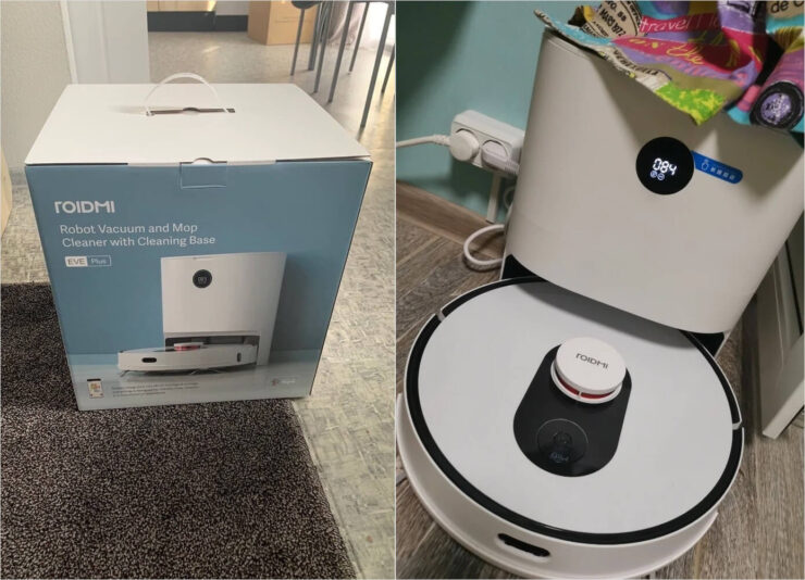 Робот-пылесос с самоочисткой. Roidmi Eve Plus автоматически дезинфицирует мусор и пыль и убивает запахи. А значит, его можно размещать даже в спальне. Фото.