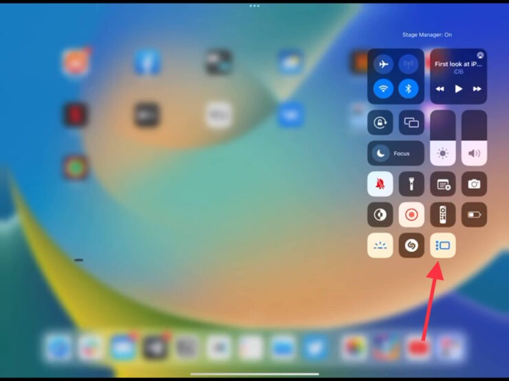 Запуск Stage Manager можно было привязать к какому-нибудь жесту, а не к пункту управления. Фото.
