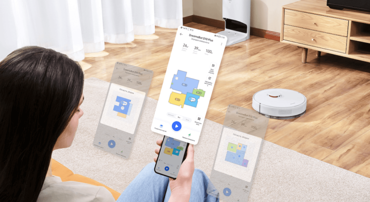 Робот-пылесос Dreame с самоочисткой. Dreame D10 Plus имеет функцию самоочистки, что делает его очень удобным. Робот-пылесос Dreame с самоочисткой. Dreame D10 Plus имеет функцию самоочистки, что делает его очень удобным. Фото.