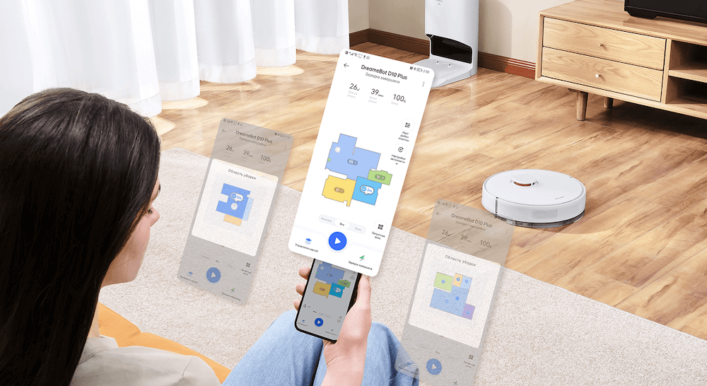 Dreame D10 Plus имеет функцию самоочистки, что делает его очень удобным. Фото.