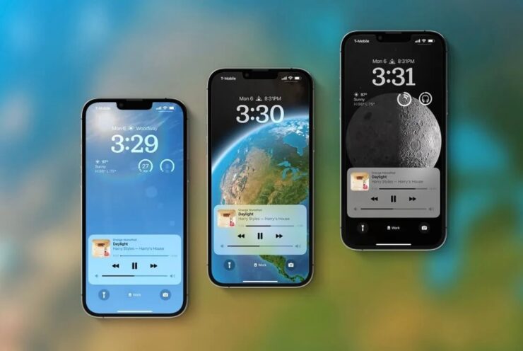 iOS 16 — что нового. Музыкальный плеер теперь отображается внизу экрана блокировки. iOS 16 — что нового. Музыкальный плеер теперь отображается внизу экрана блокировки. Фото.