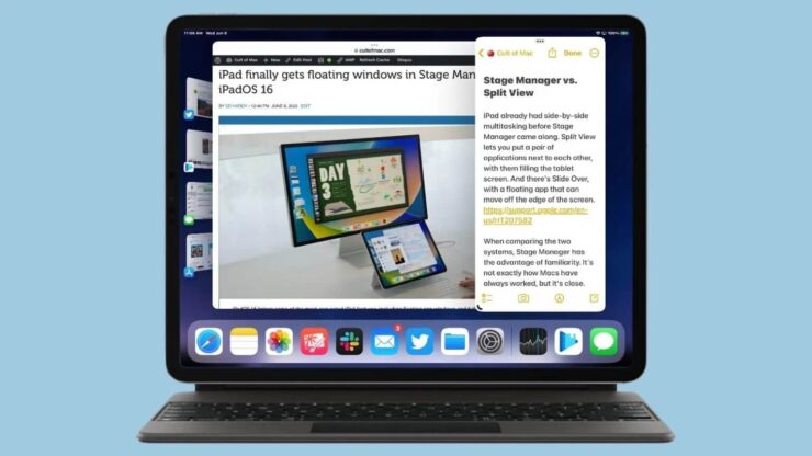 iPadOS 16 — дата выхода. Будем надеяться на расширение модельного ряда поддерживающих Stage Manager устройств. Фото.