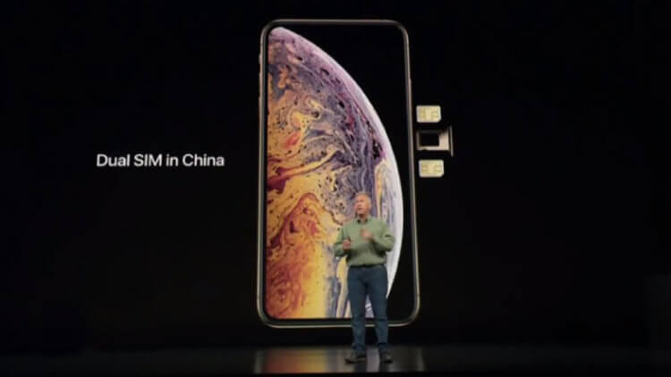 Айфон с двумя сим-картами. Две физические сим-карты для Китая появились в iPhone XS, XS Max и XR. Фото.
