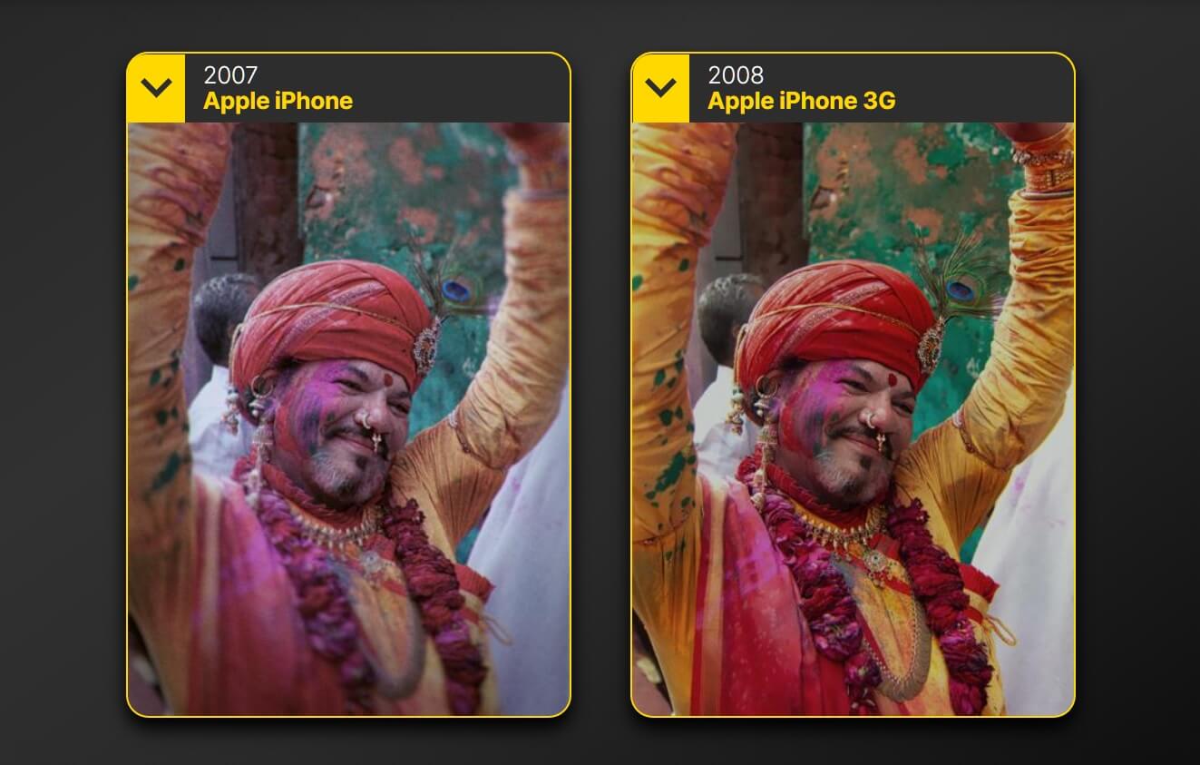 Возможности записи видео не было вплоть до iPhone 3GS. Фото.