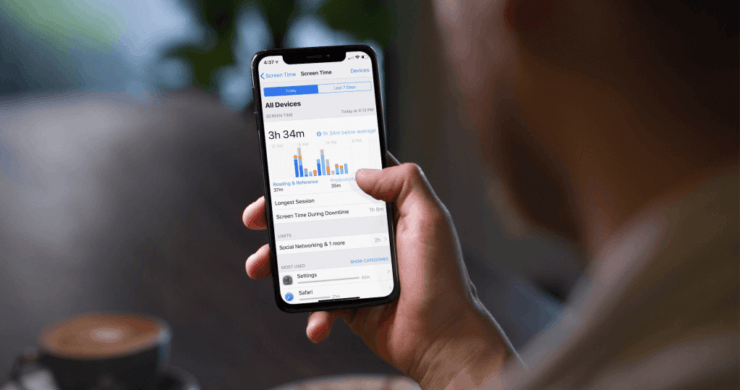 Экранное время на Айфоне. Помните, что «Экранное время» неплохо расходует аккумулятор. Фото.