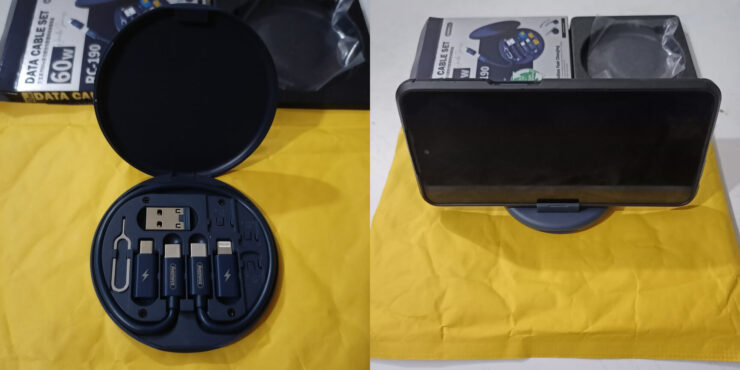 Кабель переходник USB Type-C. Кейс можно использовать как подставку для смартфона. Фото.