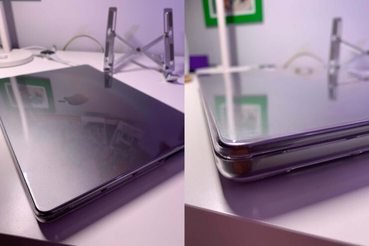 Чехол для Макбука. Чехол практически не увеличивает размеры ноутбука. Фото.