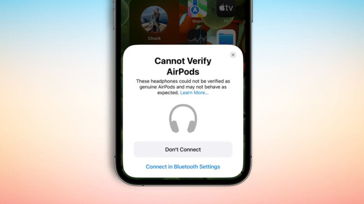 iOS 16 сможет определять фейковые AirPods. Фото.