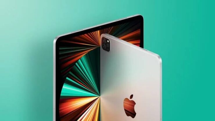 iPad Pro 2022 — беспроводная зарядка. Возможно, что после интеграции беспроводной зарядки в логотип его развернут горизонтально. Фото.