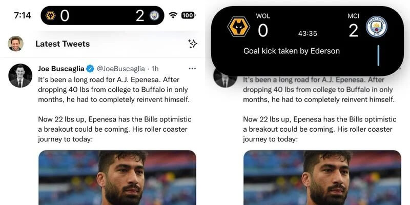 Если забивается гол, то баннер увеличивается. Фото.