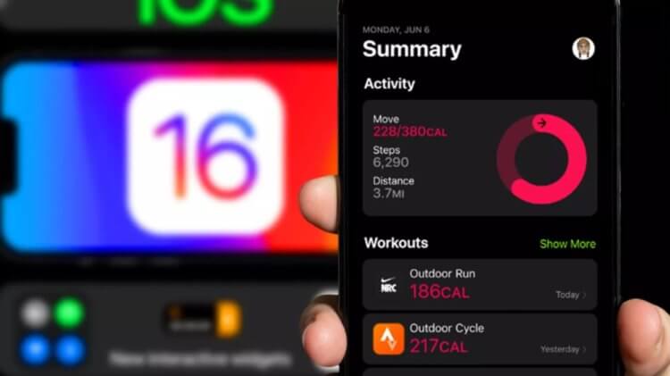 Приложение Фитнес в iOS 16. Зачем оно нужно и как работает. Фото.