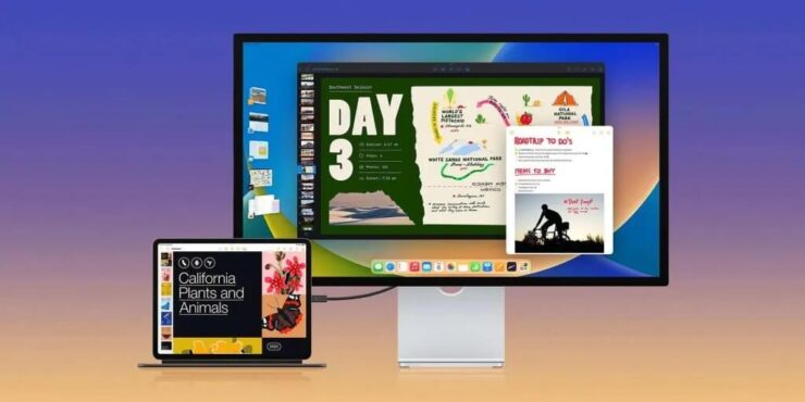 Stage Manager с внешними мониторами пропал и для iPad на процессорах M1. Но его вернут в будущих обновлениях. Фото.