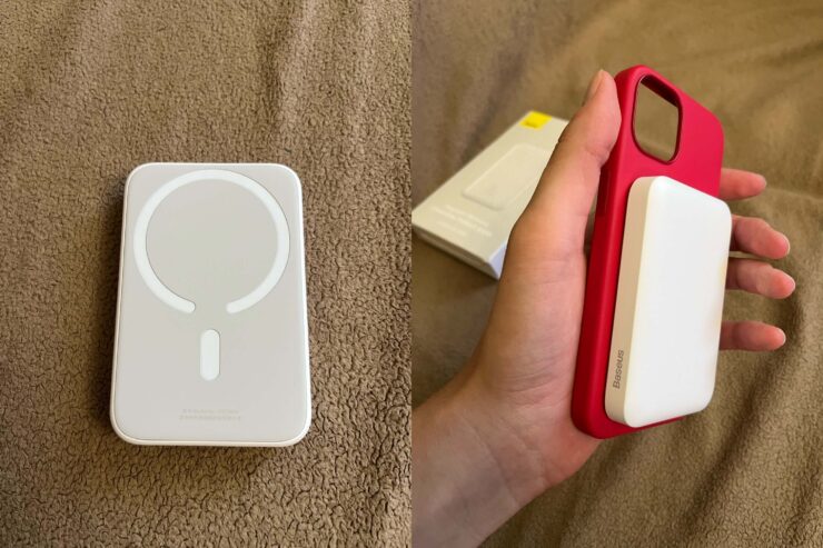 Аккумулятор компактный, поэтому не займет много места в сумке. Фото.