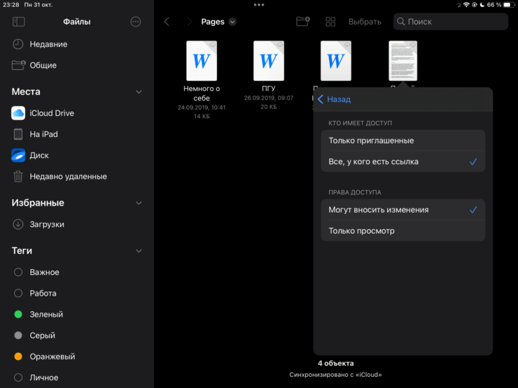 Просто получатель будет иметь доступ только к одному файлу. Фото.