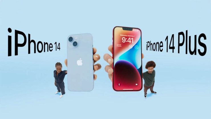 iPhone 14 Plus — размеры. Очень наглядная разница между обычным iPhone 14 и iPhone 14 Plus. Фото.