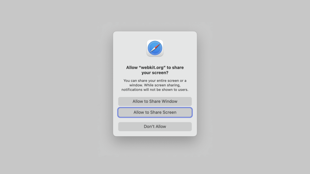 Нажав на верхнюю кнопку, вы поделитесь только выбранным окном, а не всем экраном. Фото.