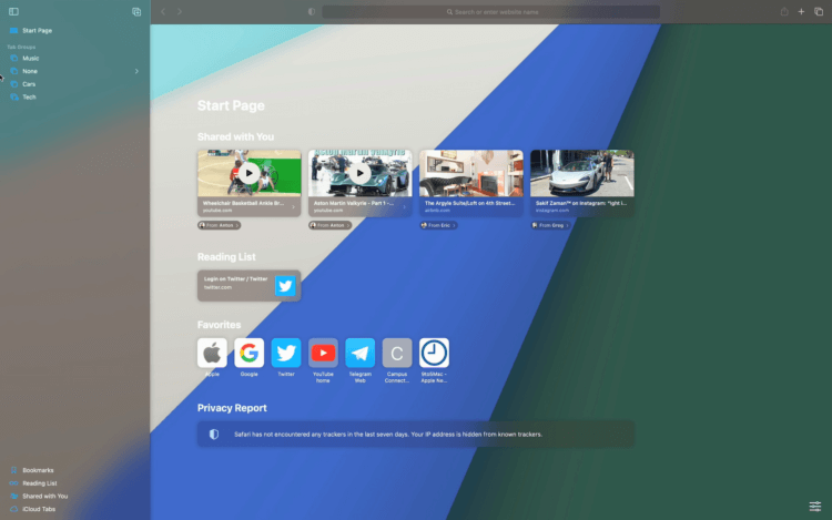 Stage Manager — macOS. Разворот Safari на весь экран закрывает Stage Manager. Stage Manager — macOS. Разворот Safari на весь экран закрывает Stage Manager. Фото.