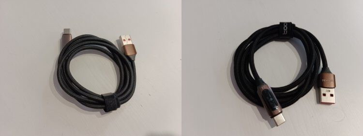 Купить провод USB-C. Плетеные провода более долговечные, чем обычные. Фото.