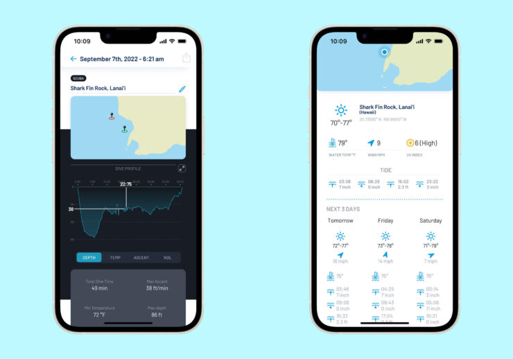Часы для плавания. При оплате подписки вы всегда будете видеть прогноз погоды в приложении на Айфоне. Фото.
