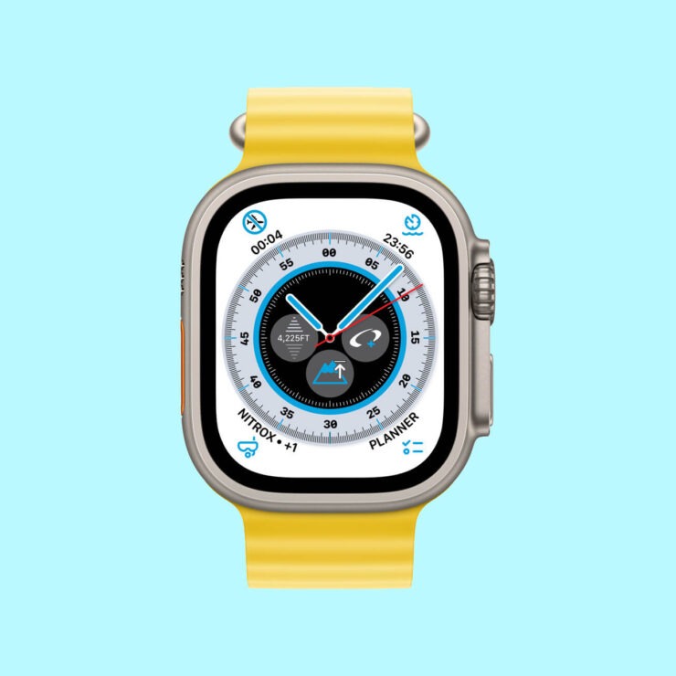 Часы для плавания. Вот такие виджеты для циферблата добавляет приложение Oceanic+. Фото.